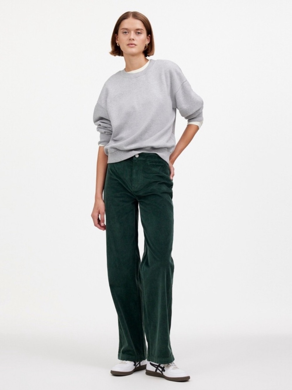 Madewell Emmett Wide Leg Corduroy Pants in Luxury Forest Green Size 26